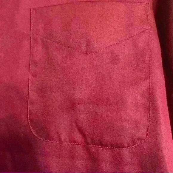 Geoffrey Beene wine fitted sateen wrinkle free dress shirt size 15 1/2 34-35 - Picture 4 of 7